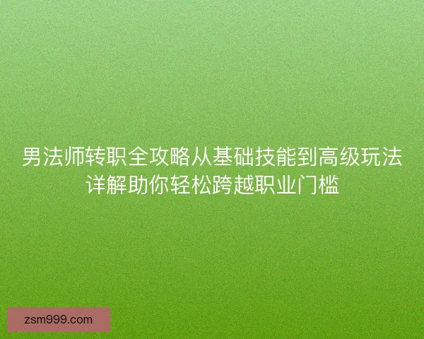 男法师转职全攻略从基础技能到高级玩法详解助你轻松跨越职业门槛