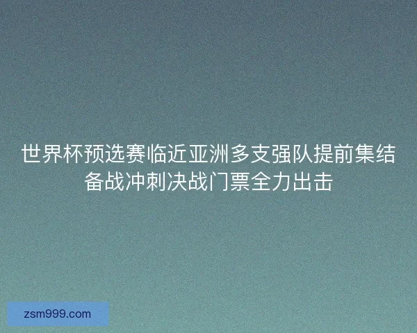 世界杯预选赛临近亚洲多支强队提前集结备战冲刺决战门票全力出击 世界杯预选赛临近亚洲多支强队提前集结备战冲刺决战门票全力出击