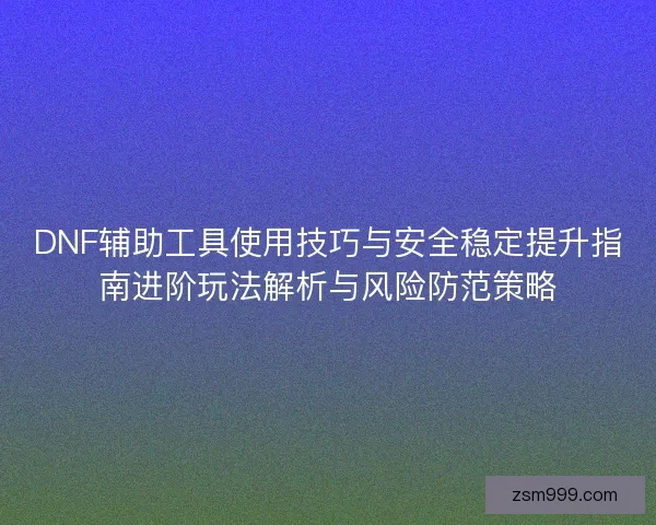 DNF辅助工具使用技巧与安全稳定提升指南进阶玩法解析与风险防范策略