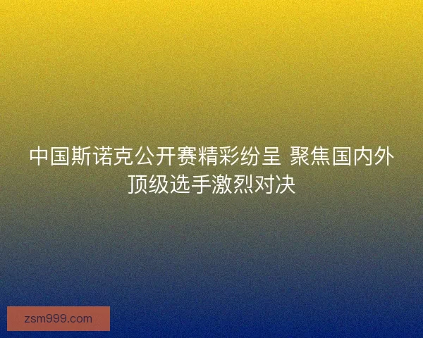 中国斯诺克公开赛精彩纷呈 聚焦国内外顶级选手激烈对决